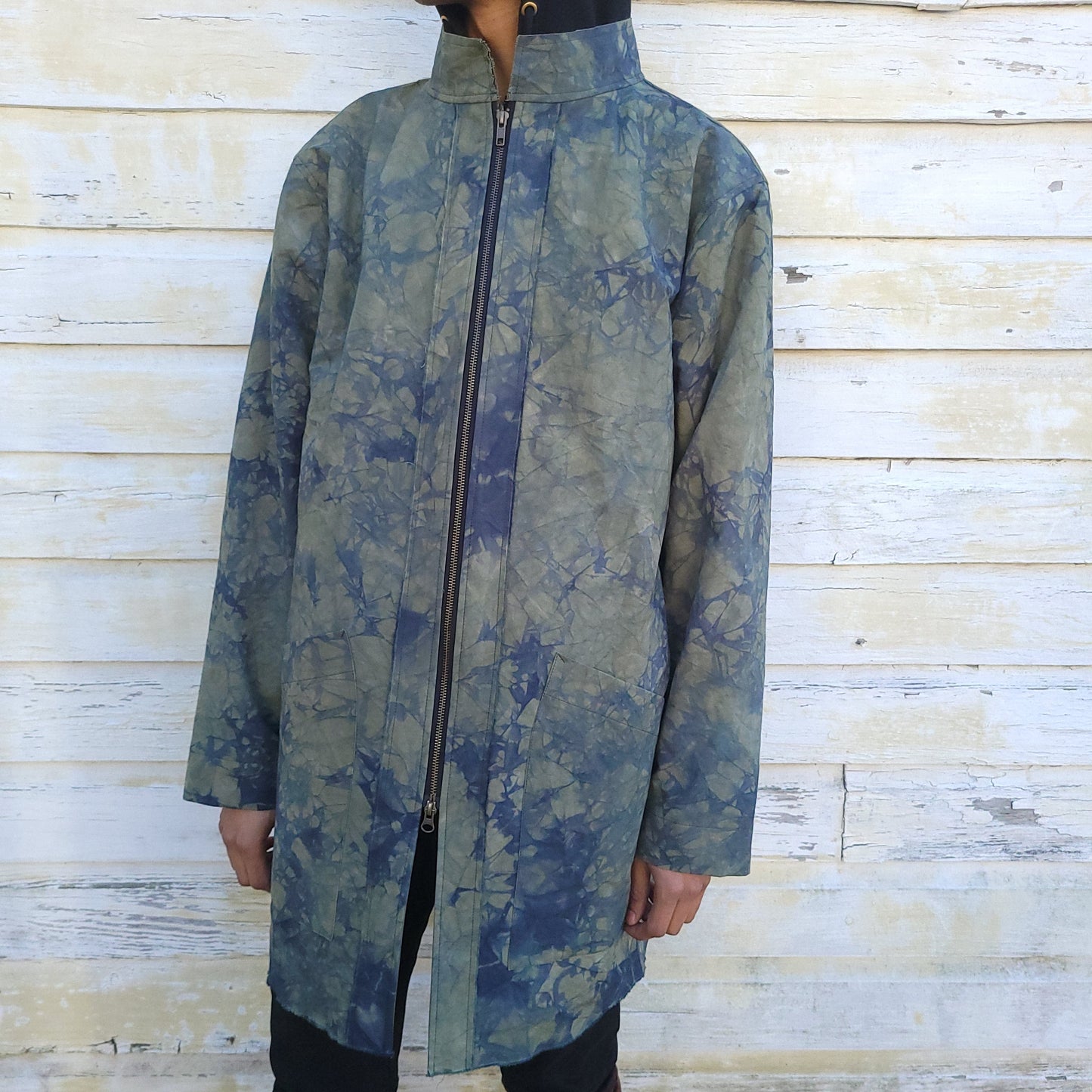 KB x Alquimie Studio Double Zipper Unisex Coat w/ Shatter Dye - Grey