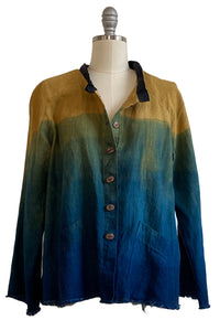 Ariel Jacket w/ Indigo Dye - Gold & Indigo