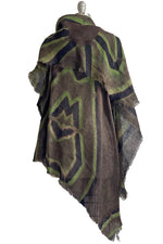 Load image into Gallery viewer, Asymmetrical Wrap Vest - Open Weave Linen w/ Itajime Dye - Grey, Green &amp; Black
