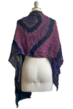 Load image into Gallery viewer, Bubble Silk Shawl - Dark Purple &amp; Greens
