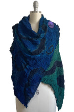Load image into Gallery viewer, Vest Bubble Silk w/ River Dye - Black, Blue &amp; Green
