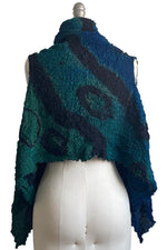 Load image into Gallery viewer, Vest Bubble Silk w/ River Dye - Black, Blue &amp; Green
