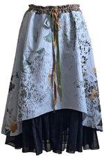 Load image into Gallery viewer, Cannes Skirt w/ Wallpaper Chaos Print - Light Blue &amp; Navy
