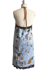 Load image into Gallery viewer, Cannes Skirt w/ Wallpaper Ginkgo Print - Light Blue &amp; Eggplant
