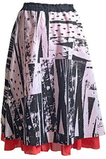 Load image into Gallery viewer, Cannes Skirt w/ Brass Print - Black, White &amp; Coral
