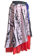 Load image into Gallery viewer, Cannes Skirt w/ Brass Print - Black, White &amp; Coral
