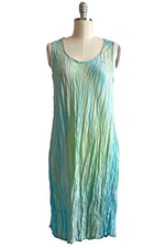 Load image into Gallery viewer, Crinkle Tank Dress in China Silk - Pastel Green Painted
