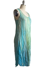 Load image into Gallery viewer, Crinkle Tank Dress in China Silk - Pastel Green Painted
