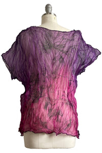 Deb Top w/ Marsh Garden Print - Pink & Purple Ombre