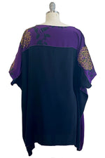 Load image into Gallery viewer, Deb Tunic Dress w/ Hydrangea Print - Purple &amp; Gold
