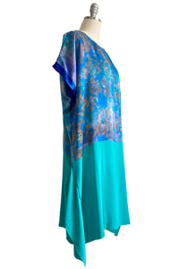Essa Dress w/ Wallpaper Print - Turquoise