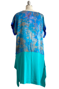 Essa Dress w/ Wallpaper Print - Turquoise