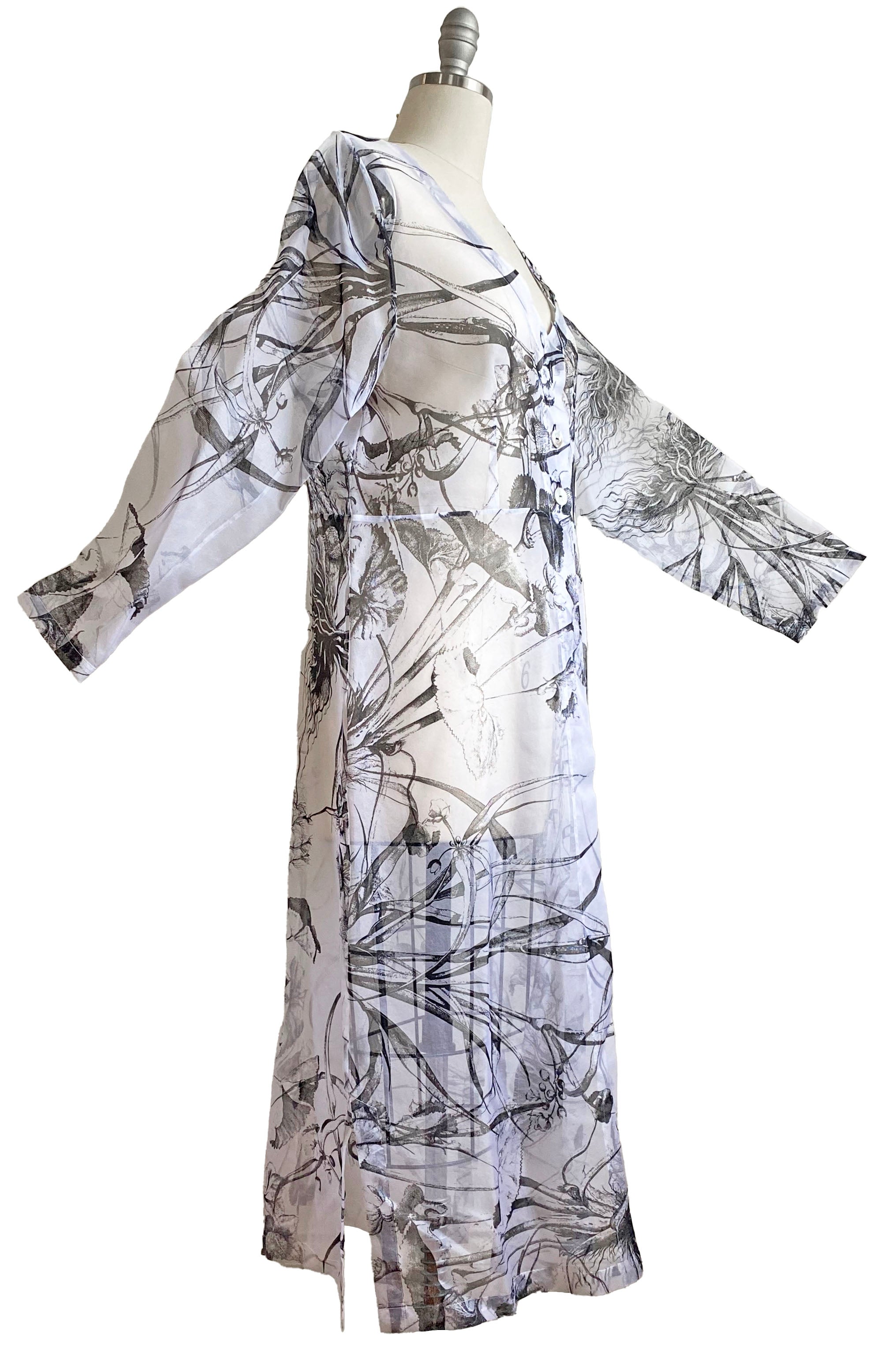 Fez Tunic w/ Marsh Garden Print - White - Medium