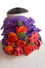 Load image into Gallery viewer, Flower Collar Headband - Purple &amp; Orange
