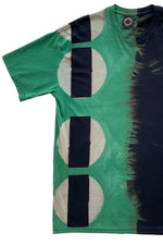 Load image into Gallery viewer, KB x Alquimie Studio Dyed T-Shirt - Shibori Circle - Emerald, Natural &amp; Black - Unisex 2XL
