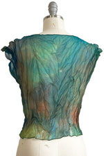 Load image into Gallery viewer, Jen Crop Top w/ Painted Dye - Turquoise - S/M
