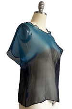 Load image into Gallery viewer, Jen Crop Top w/ Ombre Dye - Black &amp; Teal - M/L
