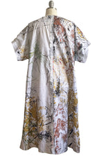 Load image into Gallery viewer, Short Sleeve Kaftan Dress - Marsh Garden Print - White - M/L
