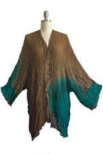 Load image into Gallery viewer, Lundy Duster in Waffle Silk - Stone &amp; Teal Ombre
