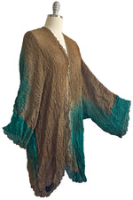 Load image into Gallery viewer, Lundy Duster in Waffle Silk - Stone &amp; Teal Ombre
