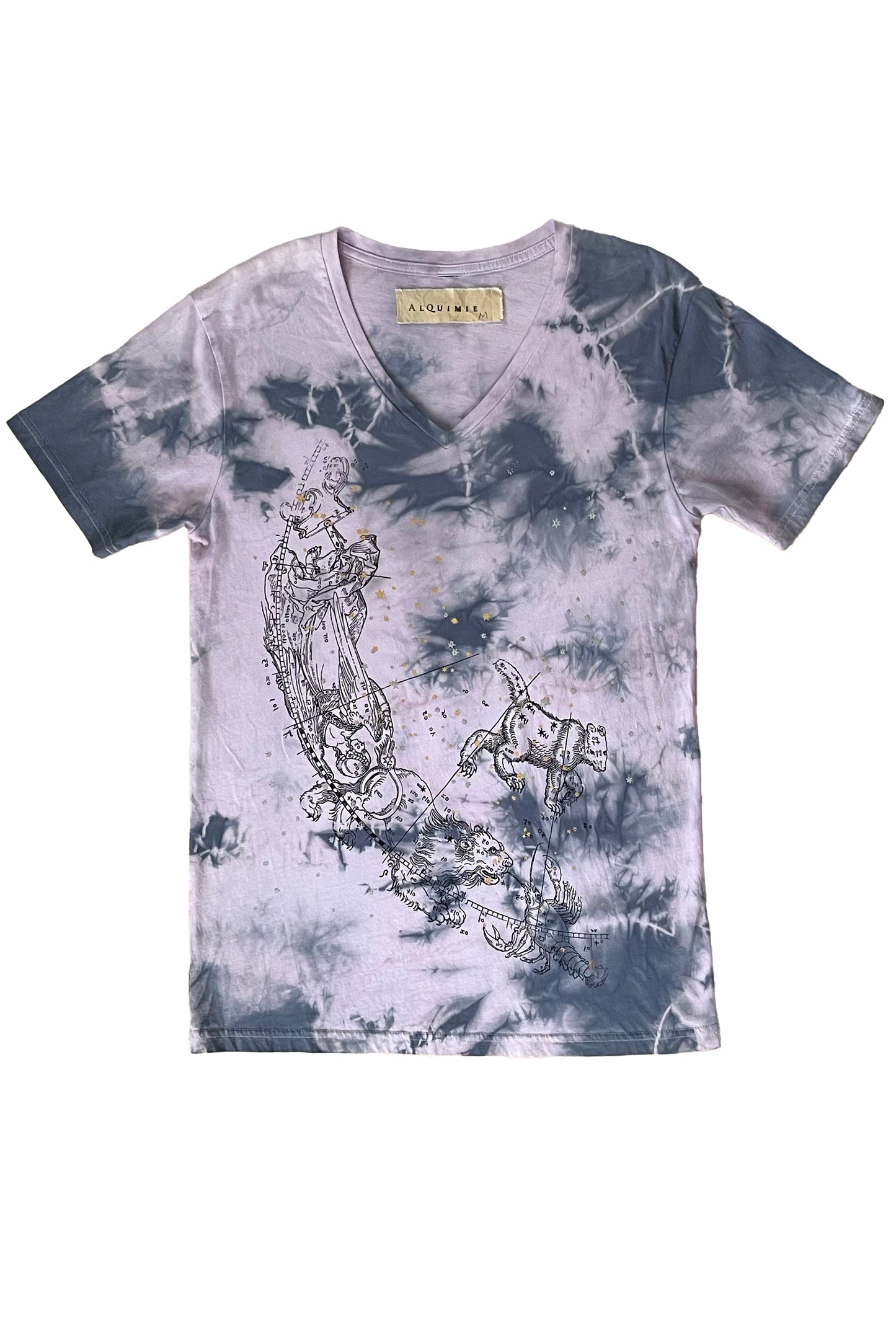 KB x Alquimie Studio T-Shirt w/ Celestial Print - Pink & Blue - V-Neck Medium