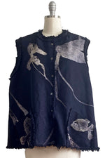 Load image into Gallery viewer, Rose Vest w/ Tulip Print - Navy &amp; Natural
