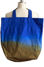 Load image into Gallery viewer, Hand Dyed Canvas Tote - Cobalt Ombre Dye

