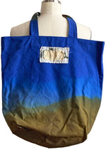 Load image into Gallery viewer, Hand Dyed Canvas Tote - Cobalt Ombre Dye
