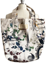 Load image into Gallery viewer, Hand Dyed &amp; Printed Canvas Tote - Natural Vine &amp; Tabletop
