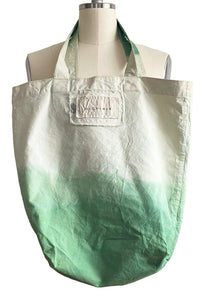 Hand Dyed Canvas Tote - Natural & Green Ombre