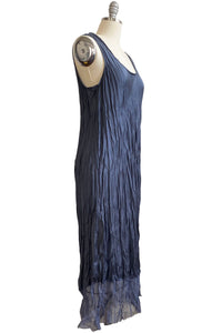Touria Dress w/ Organza Trim Solid - Cornflower