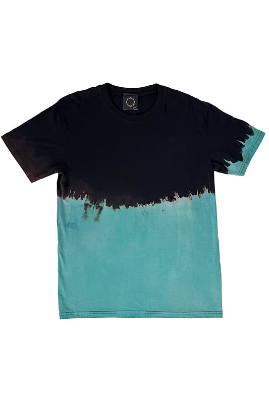 KB x Alquimie Studio T-Shirt w/ Split Dye - Black & Aqua - Medium