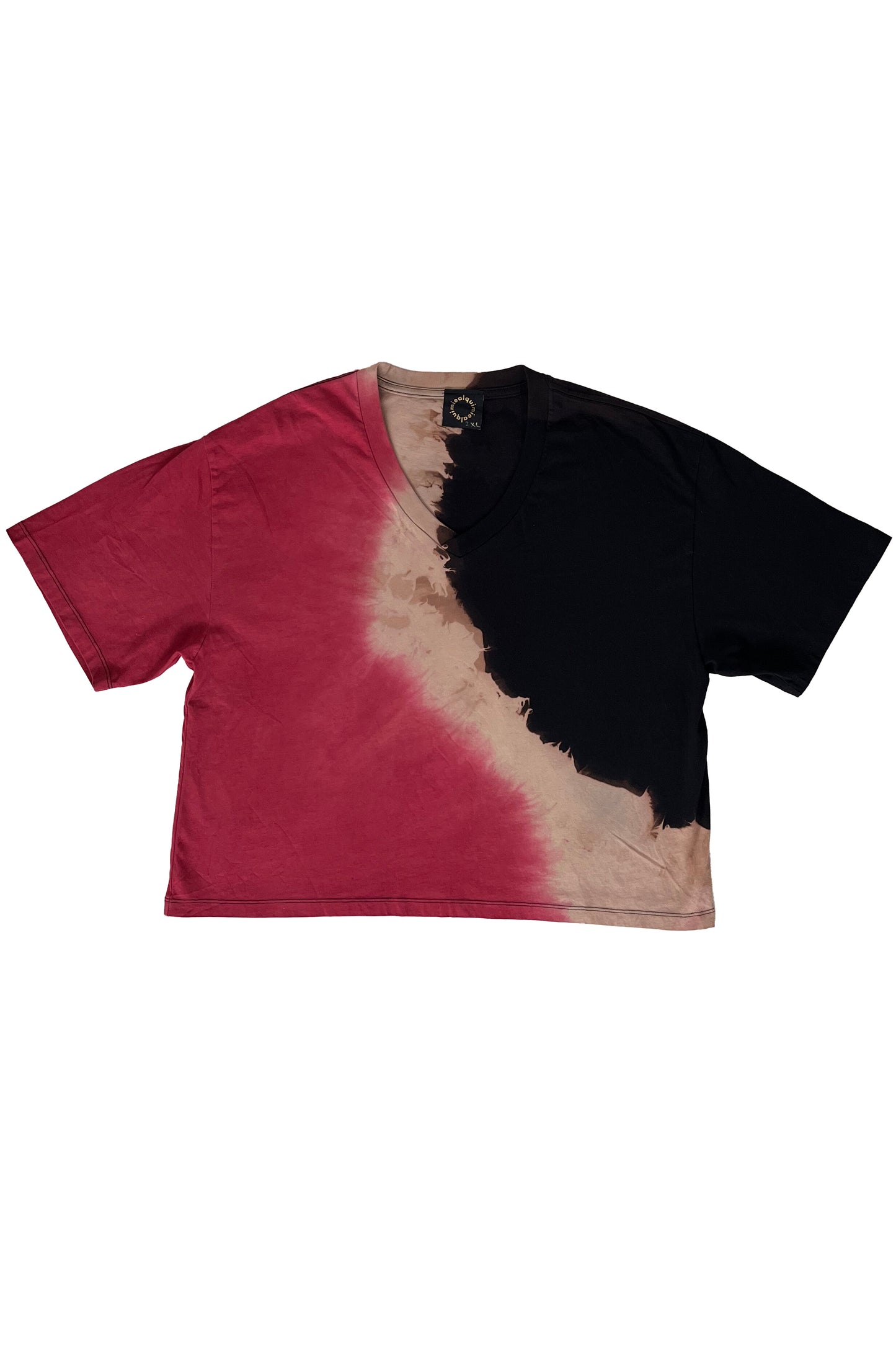 KB x Alquimie Studio T-Shirt w/ Split Dye - Black & Red - Women's Cropped 2XL