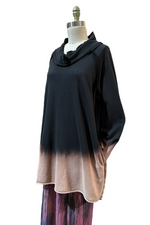 Load image into Gallery viewer, Alquimie Funnel Neck Oversized Sweater in Black &amp; Natural Ombre
