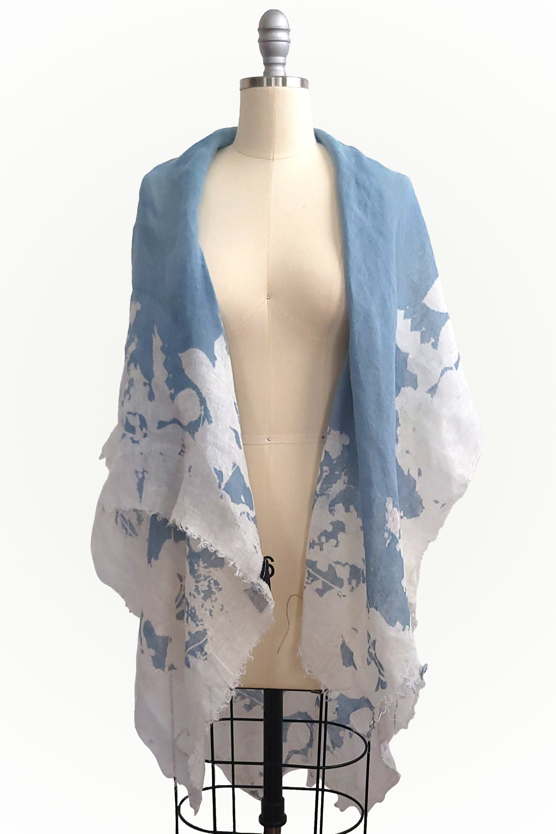 Asymmetrical Wrap Vest - Open Weave Linen w/ Bramble Print - Made to Order