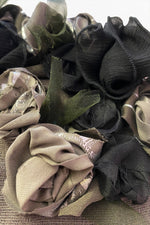 Load image into Gallery viewer, Flower Collar Headband - Grey w/ Black &amp; Silver
