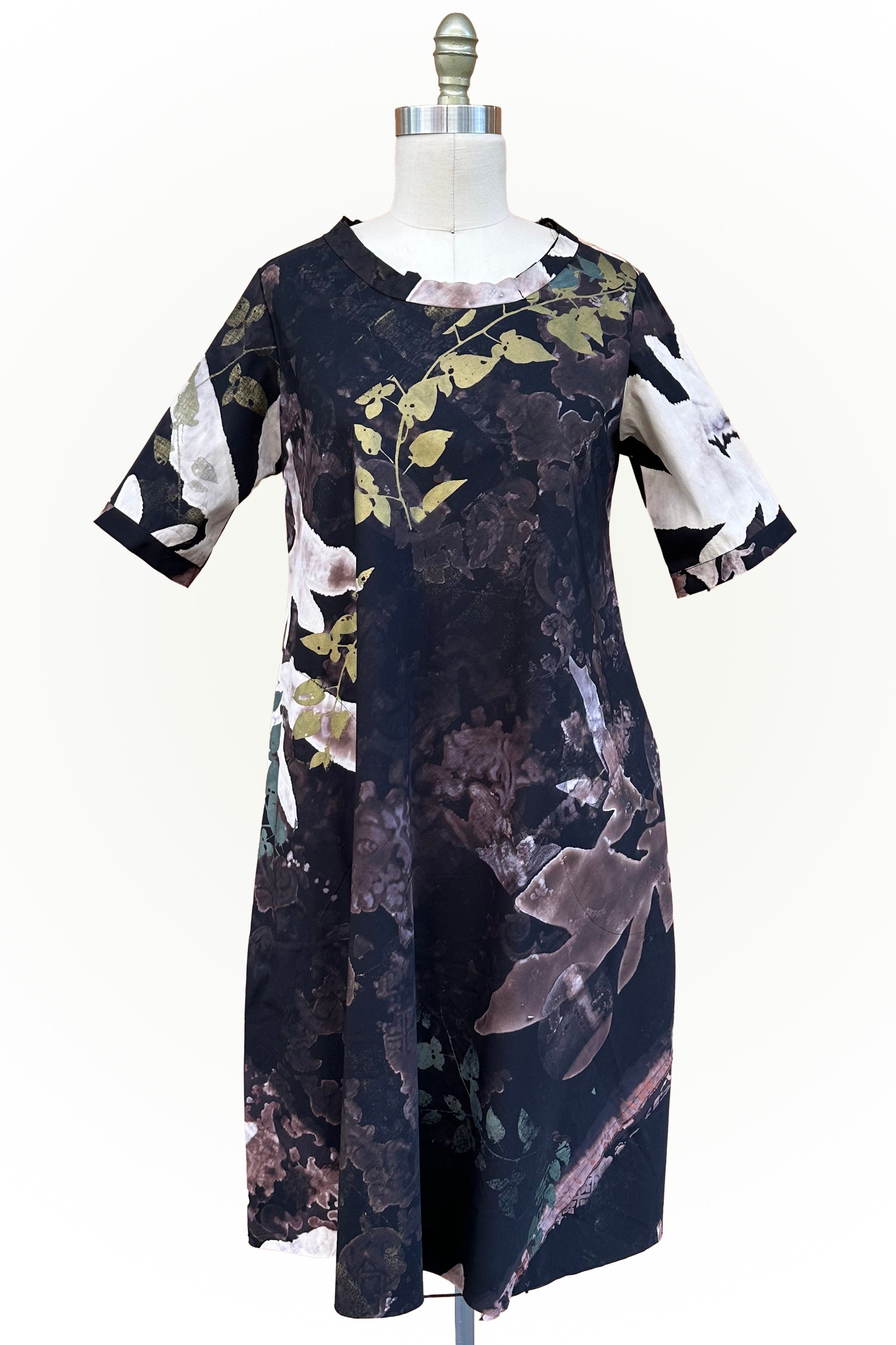 Jazzyfest Dress w/ Tabletop Print - Black - Small