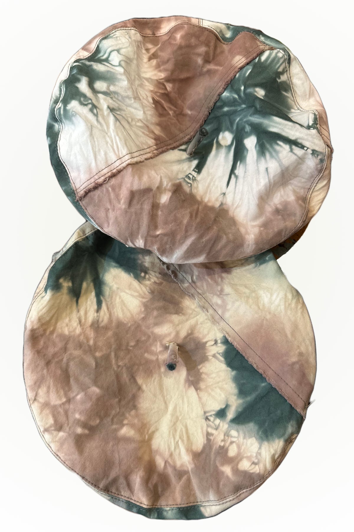 Asymmetrical Beret Hat | Cotton | Neutral Tie Dye