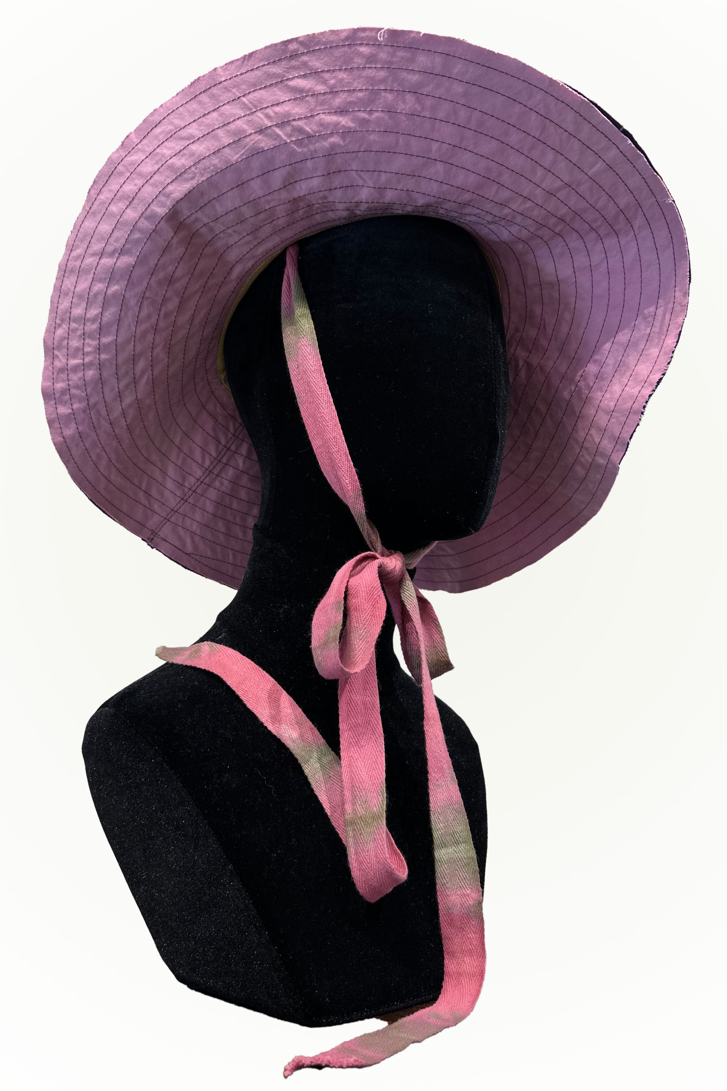 Amalfi Hat w/ Ties Patchwork Print - Purple