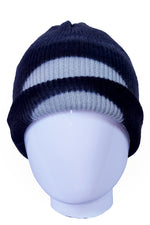 Load image into Gallery viewer, Hand Dyed Beanie - Merino &amp; Cashmere - Black w/ Grey Circle
