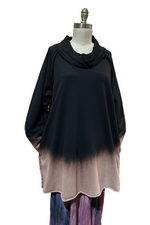Load image into Gallery viewer, Alquimie Funnel Neck Oversized Sweater in Black &amp; Natural Ombre
