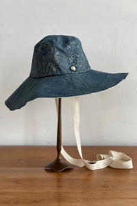 Amalfi Hat w/ Ties Patchwork Print - Indigo