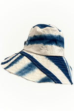 Load image into Gallery viewer, Brighton Hat w/ Flat Top - Indigo &amp; Natural
