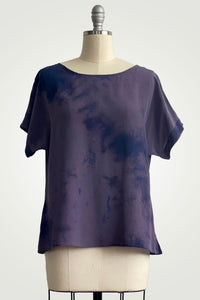 Jen Flare Top w/ Tie Dye - Purple & Navy - Medium