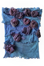 Load image into Gallery viewer, Flower Collar Headband - Distressed Blue &amp; Maroon
