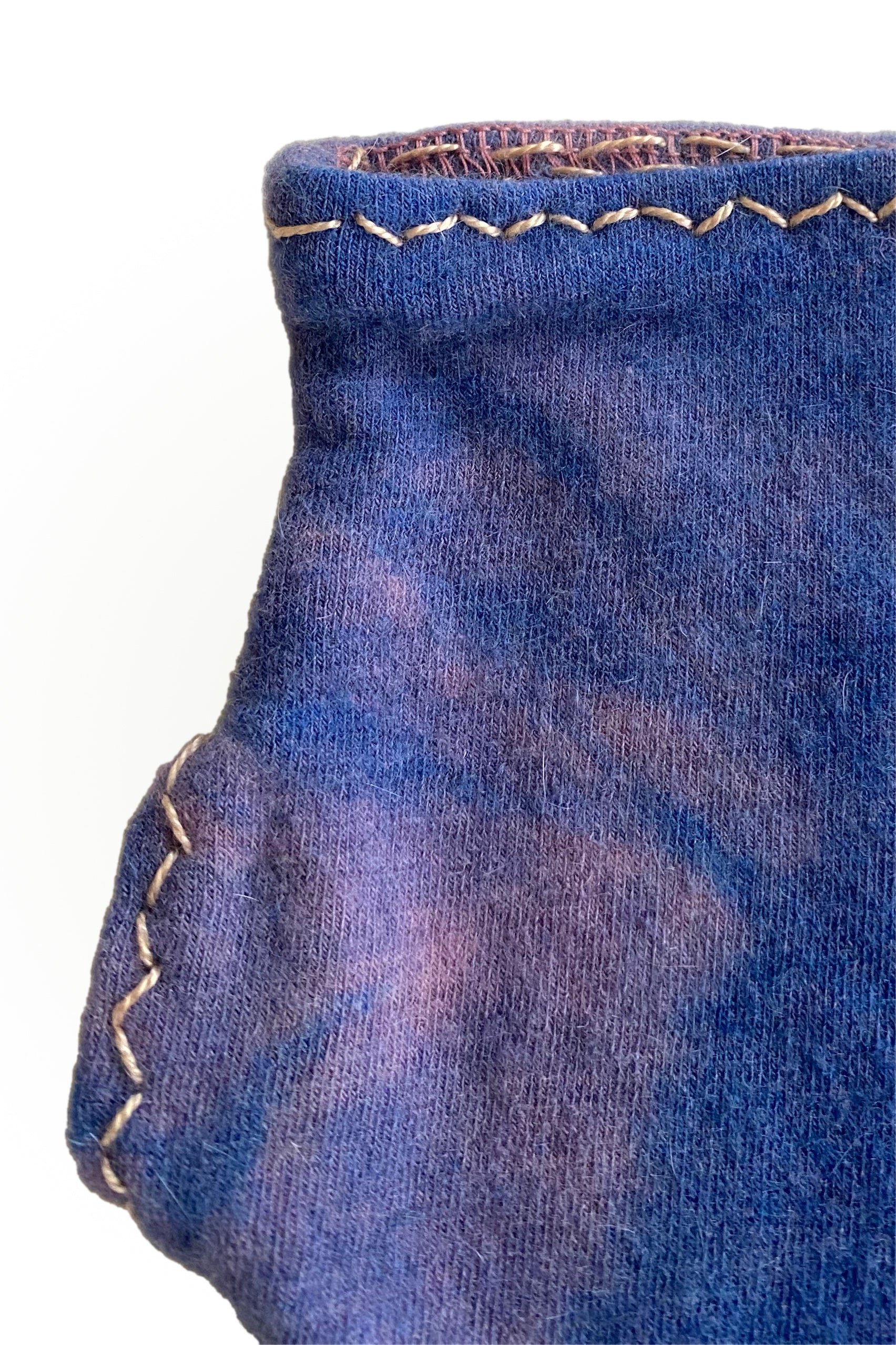 Merino Fingerless Gloves - Purple & Blush