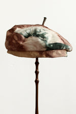 Load image into Gallery viewer, Asymmetrical Beret Hat - Neutral Tie Dye
