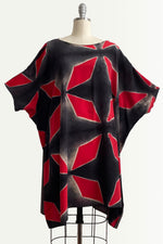 Load image into Gallery viewer, Deb Tunic Dress w/ Diamond Dye - Red &amp; Black
