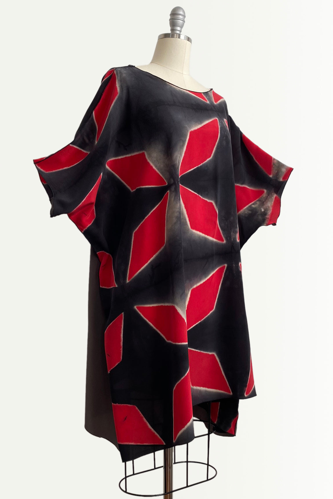 Deb Tunic Dress w/ Diamond Dye - Red & Black