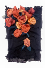 Load image into Gallery viewer, Flower Collar Headband - Black w/ Coral Ombre
